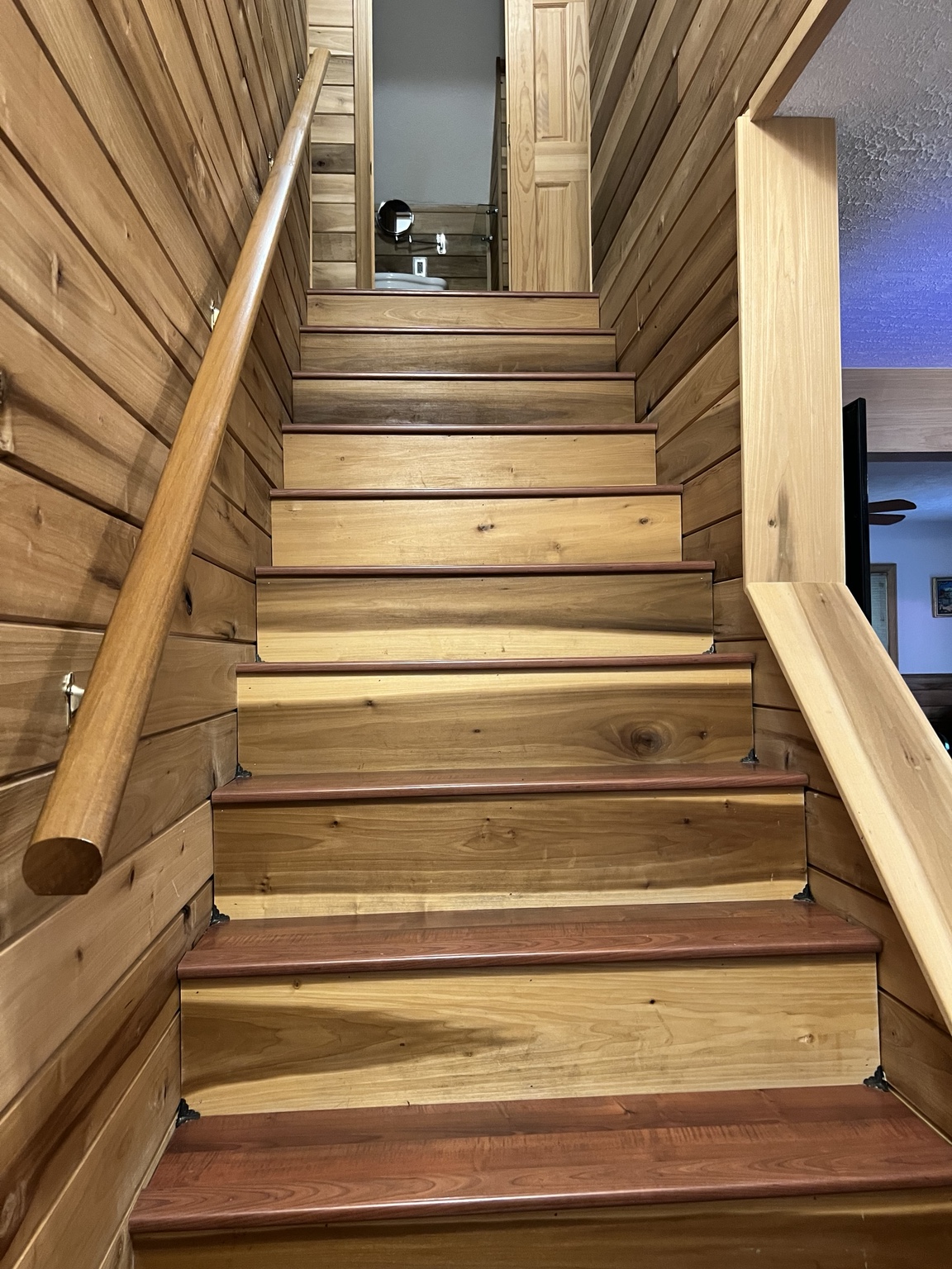 Clean wood stairs